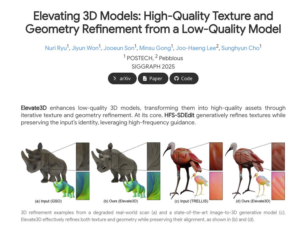 Elevating 3D Models: High-Quality Texture and Geometry Refinement