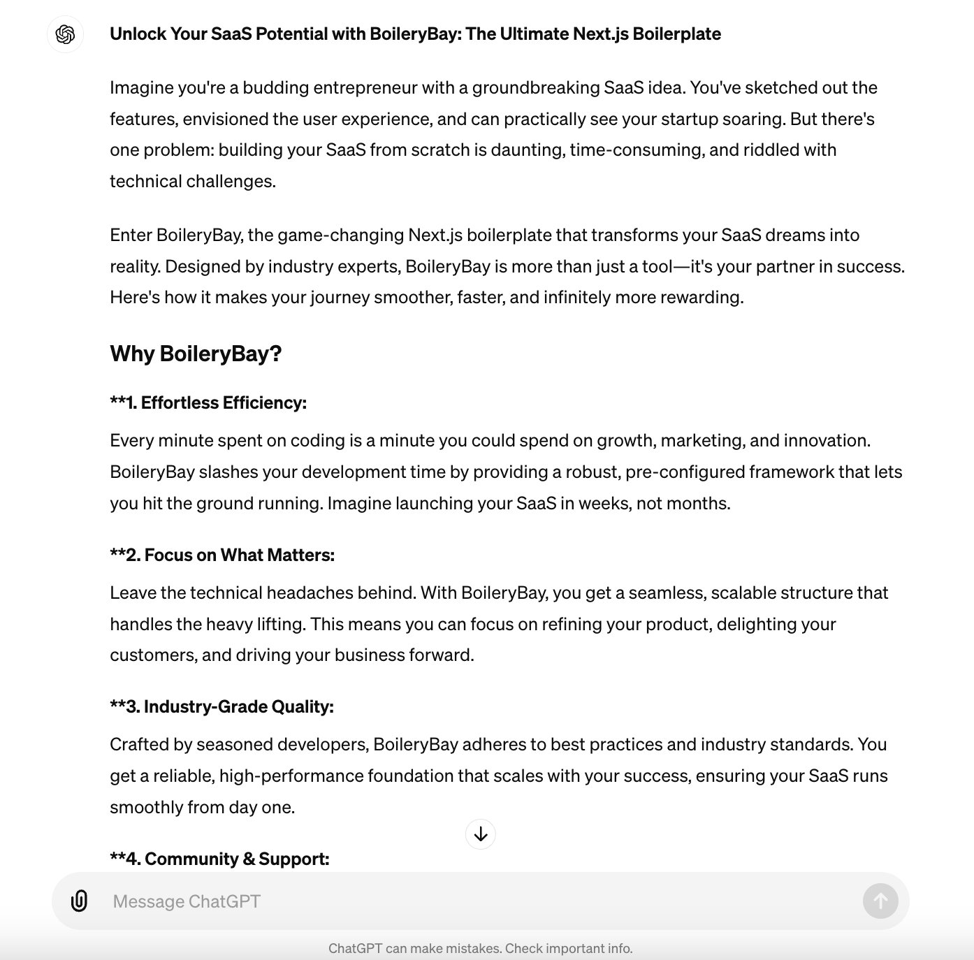 Prompt engineering template for AI product descriptions