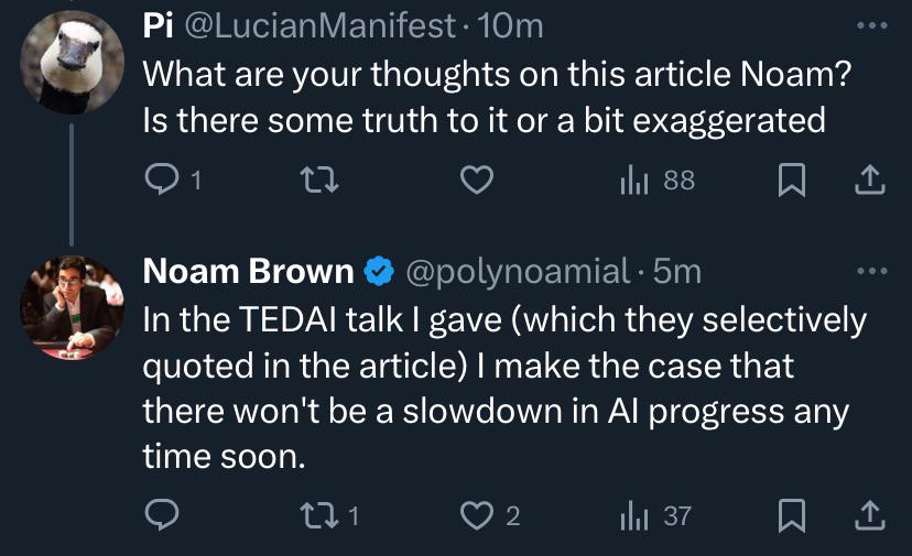 GPT-5 Development Speed: The Information vs Noam Brown