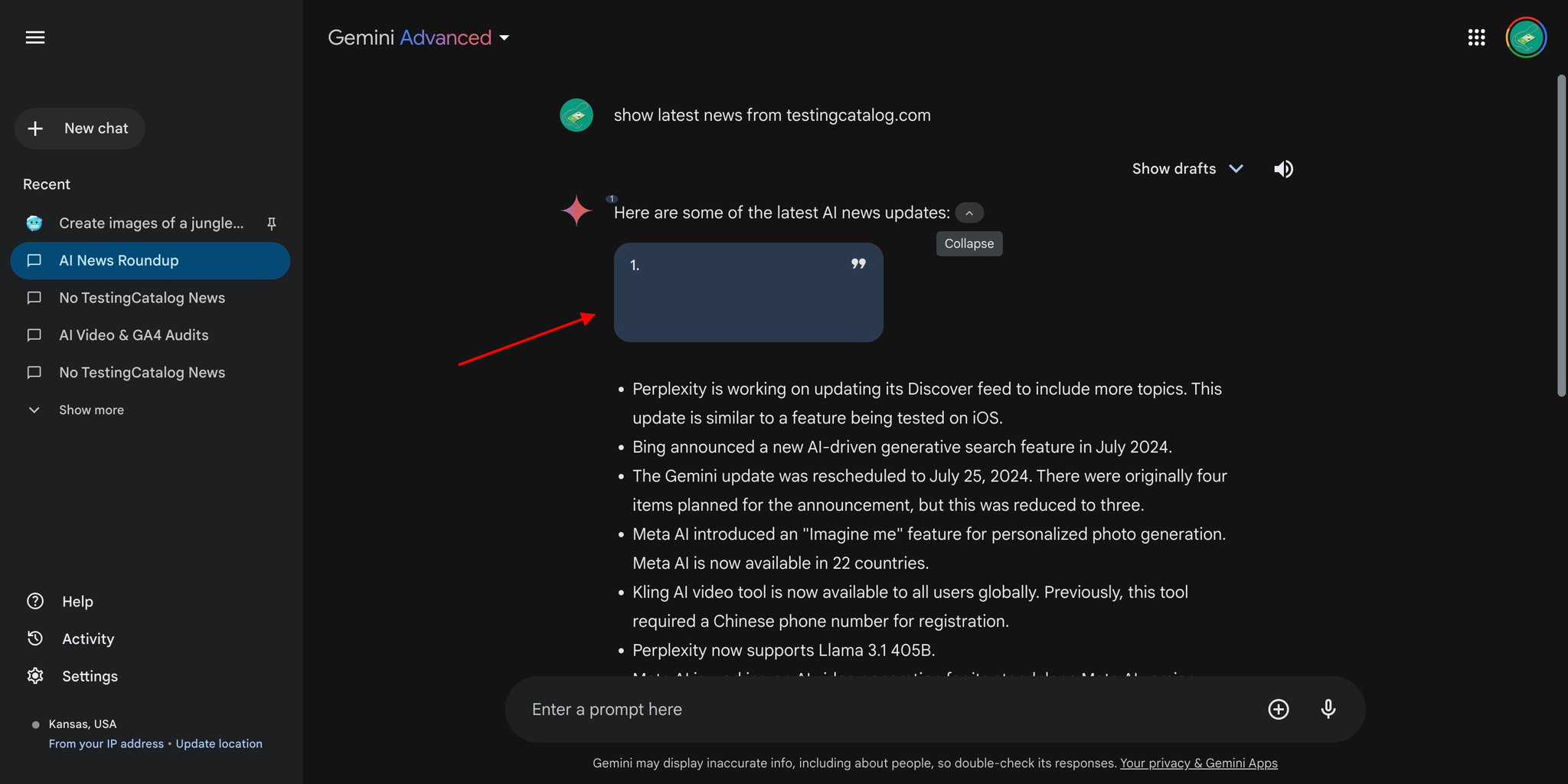 User reports functional issues with Gemini AI web integration and citations