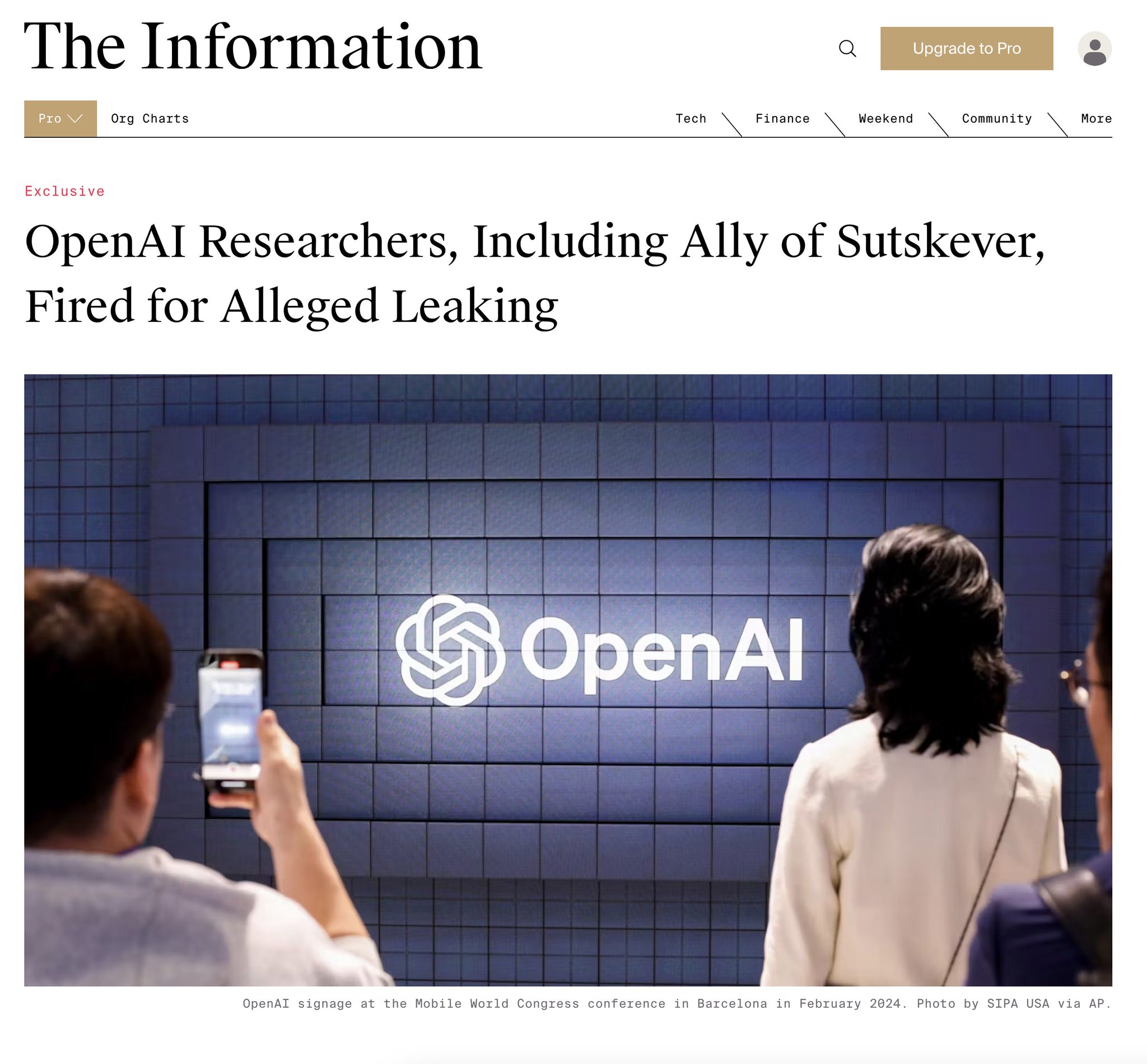 OpenAI Fires Researchers for Alleged Information Leak