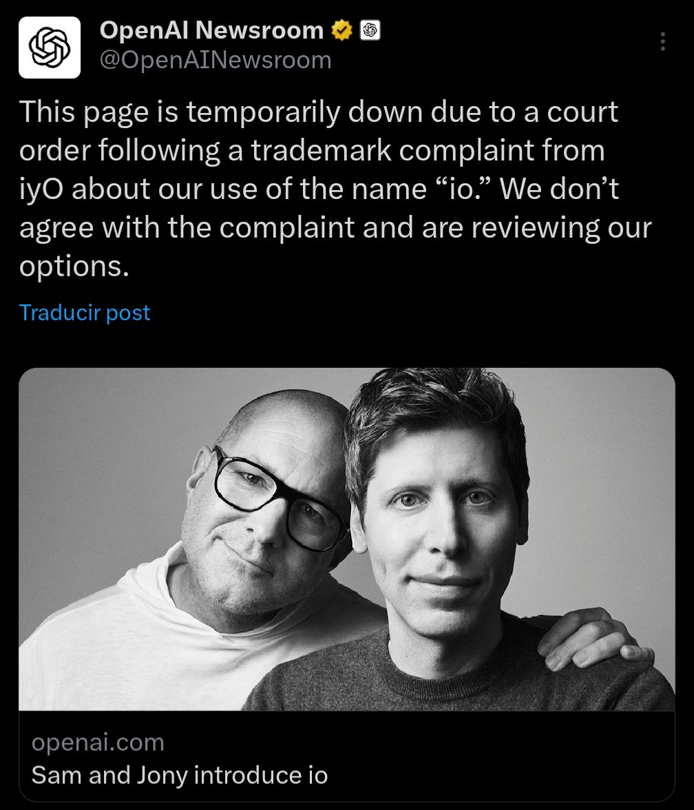 OpenAI Deletes IO Product Content Over Legal Naming Issue