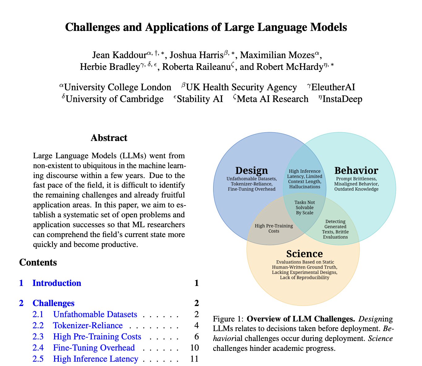 Challenges and Applications of Large Language Models