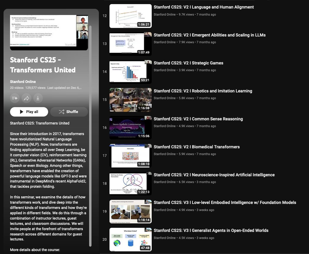 Stanford CS25 Transformers United V3 New Lectures Released