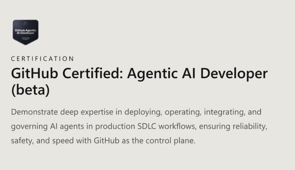 GitHub launches Agentic AI Developer certification