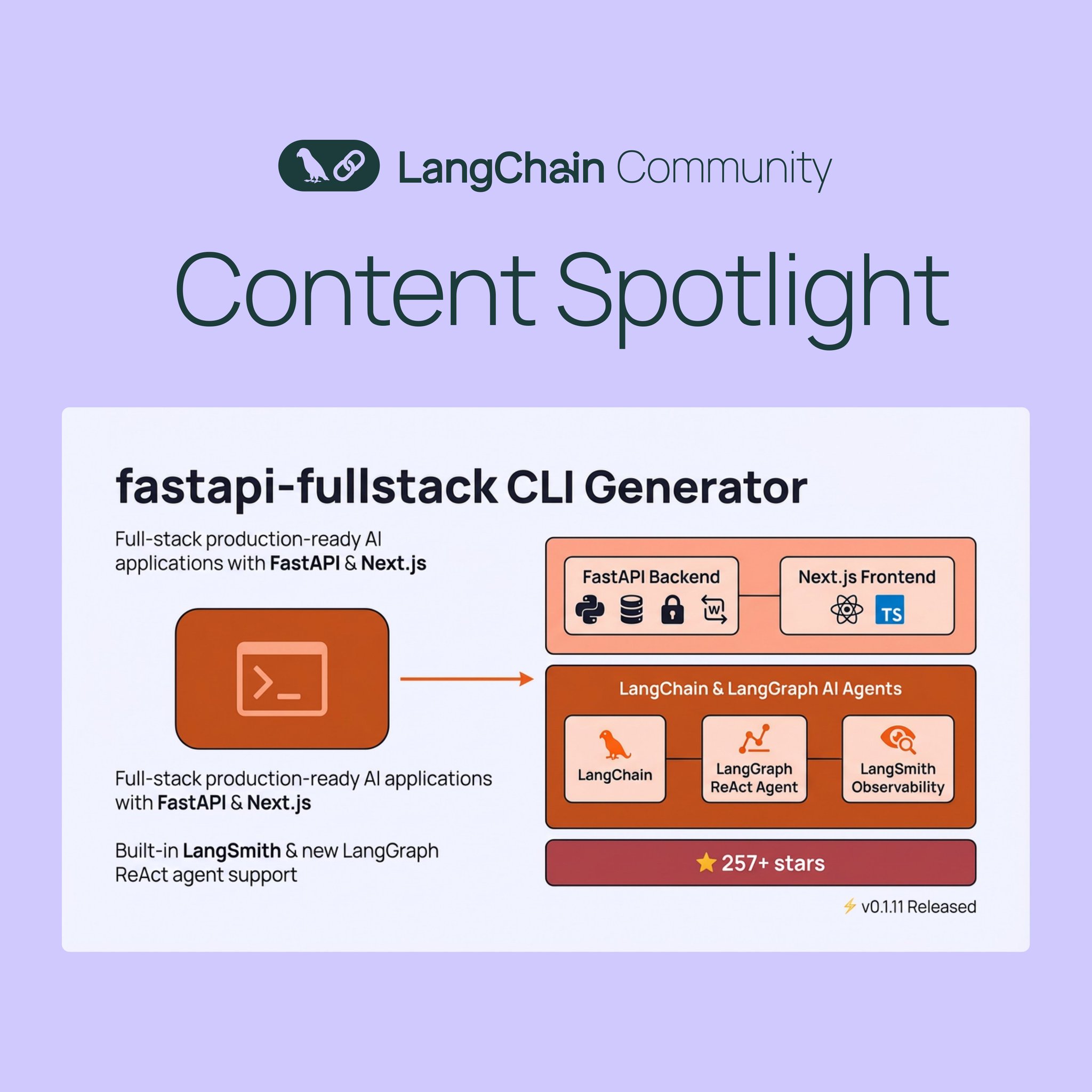 FastAPI-Fullstack CLI Generator with LangGraph ReAct Agents