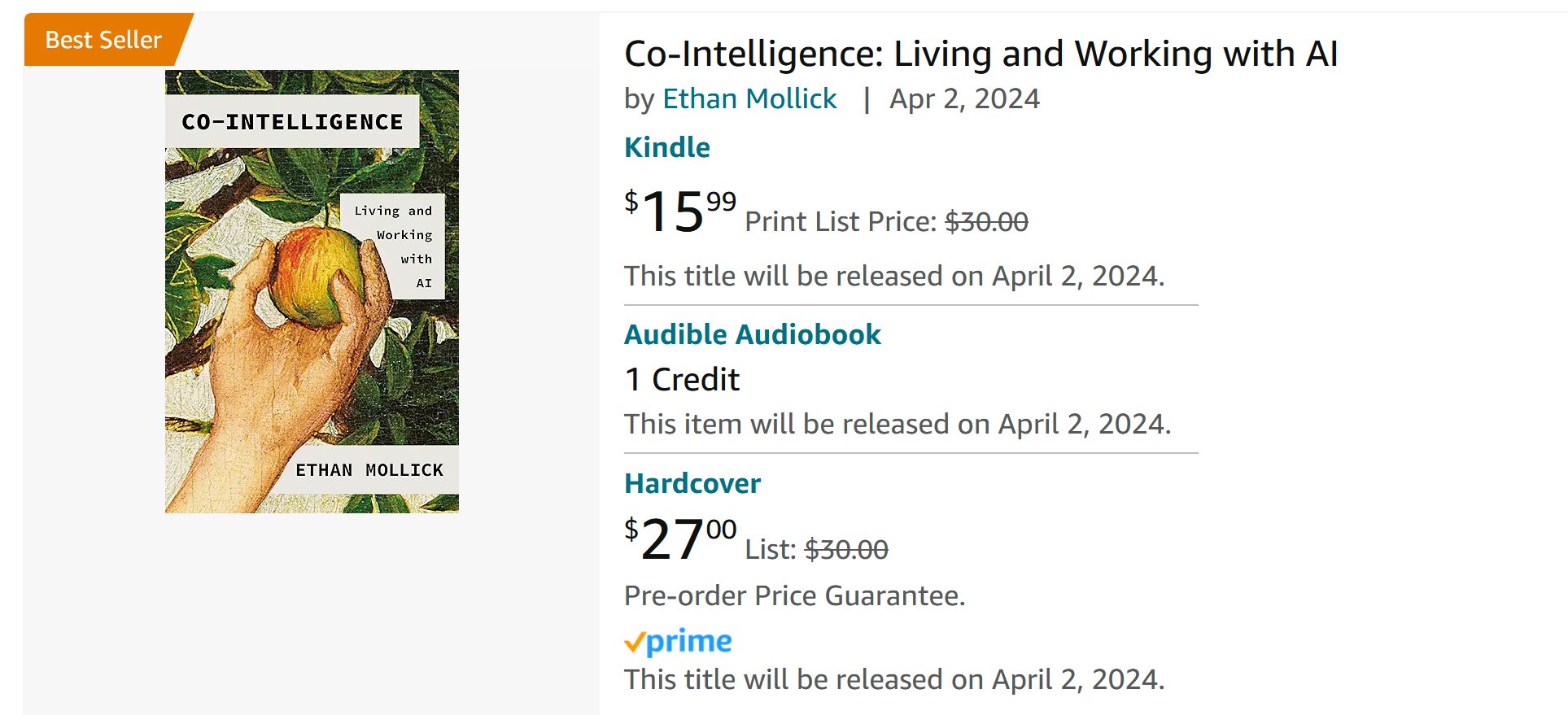 Co-Intelligence Achieves Bestseller Status on Amazon