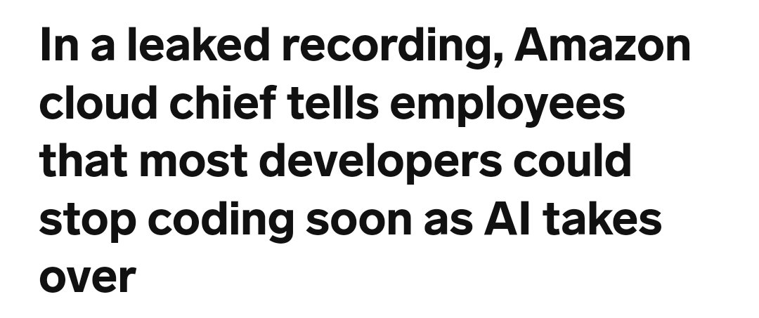 AWS CEO Statement on AI and Developer Coding Corrected