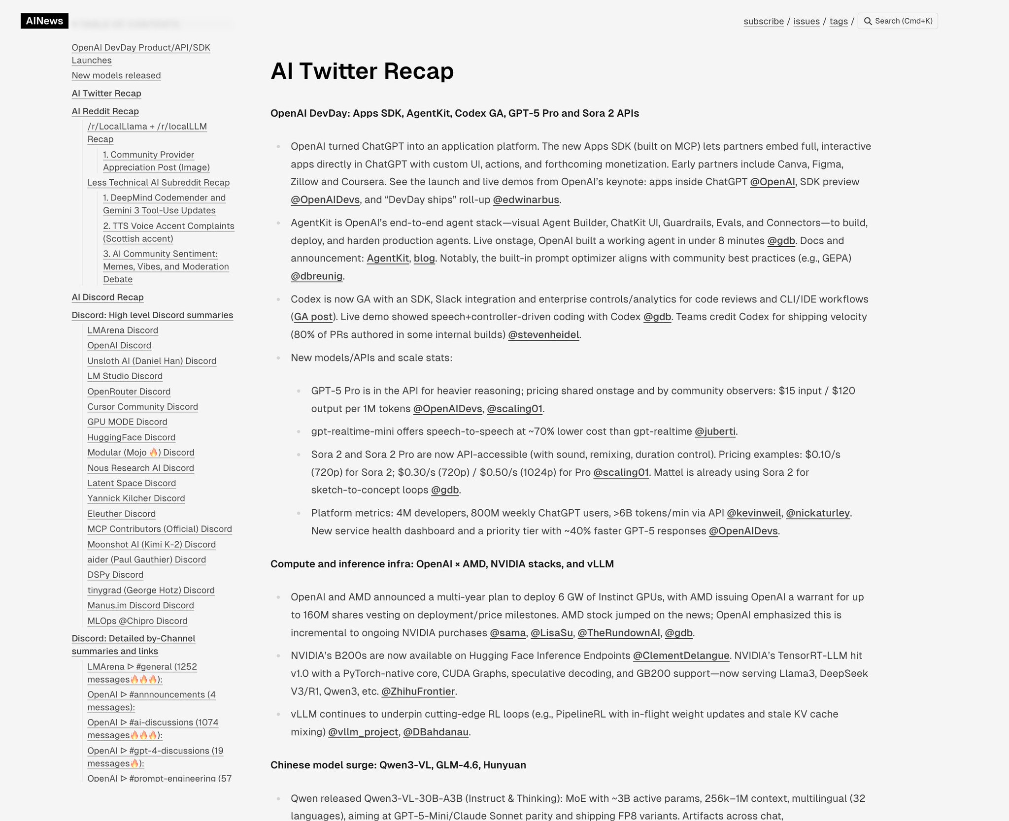 Comprehensive recap of AI Twitter discussions
