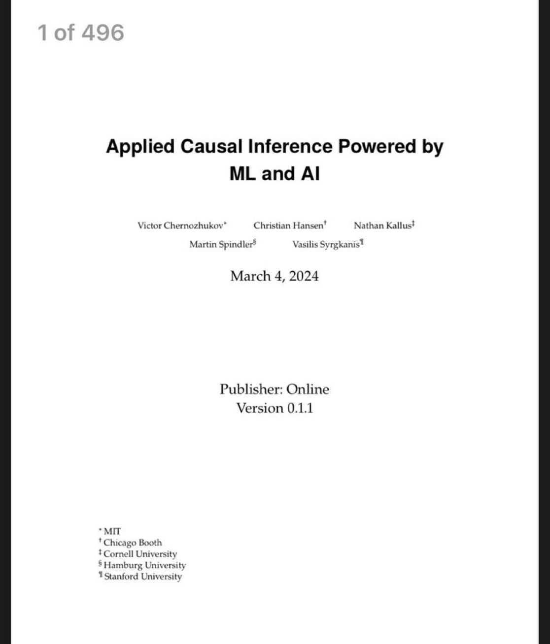 Applied Causal Inference with Machine Learning and AI