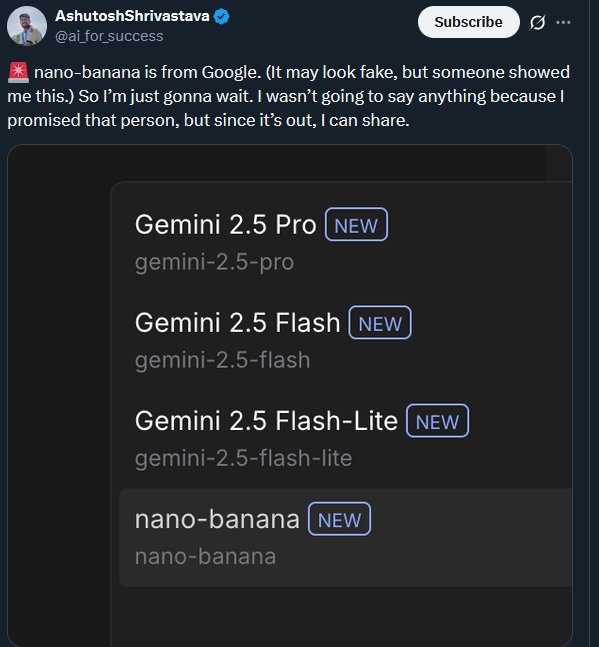 Leak Suggests Nano-Banana AI Model Integrated into Google Gemini