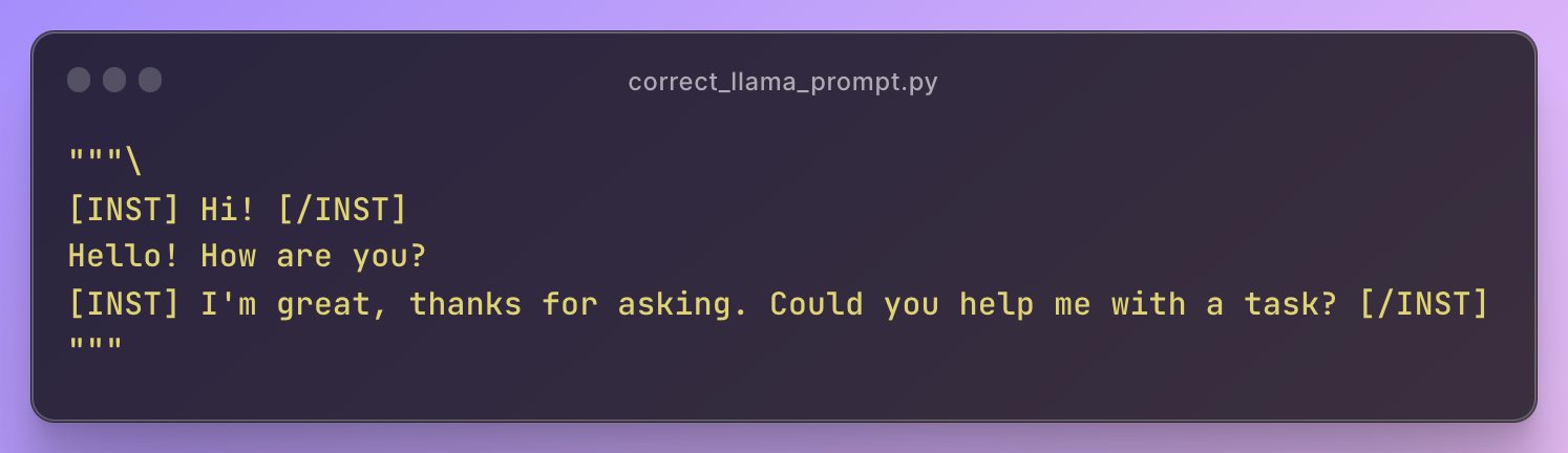 Format chat prompts with instruction tags