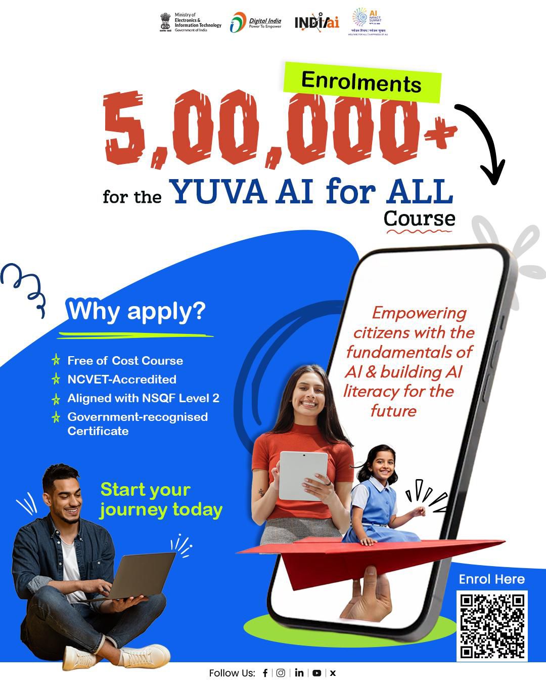 India’s YUVA AI Course Surpasses 500,000 Enrollments