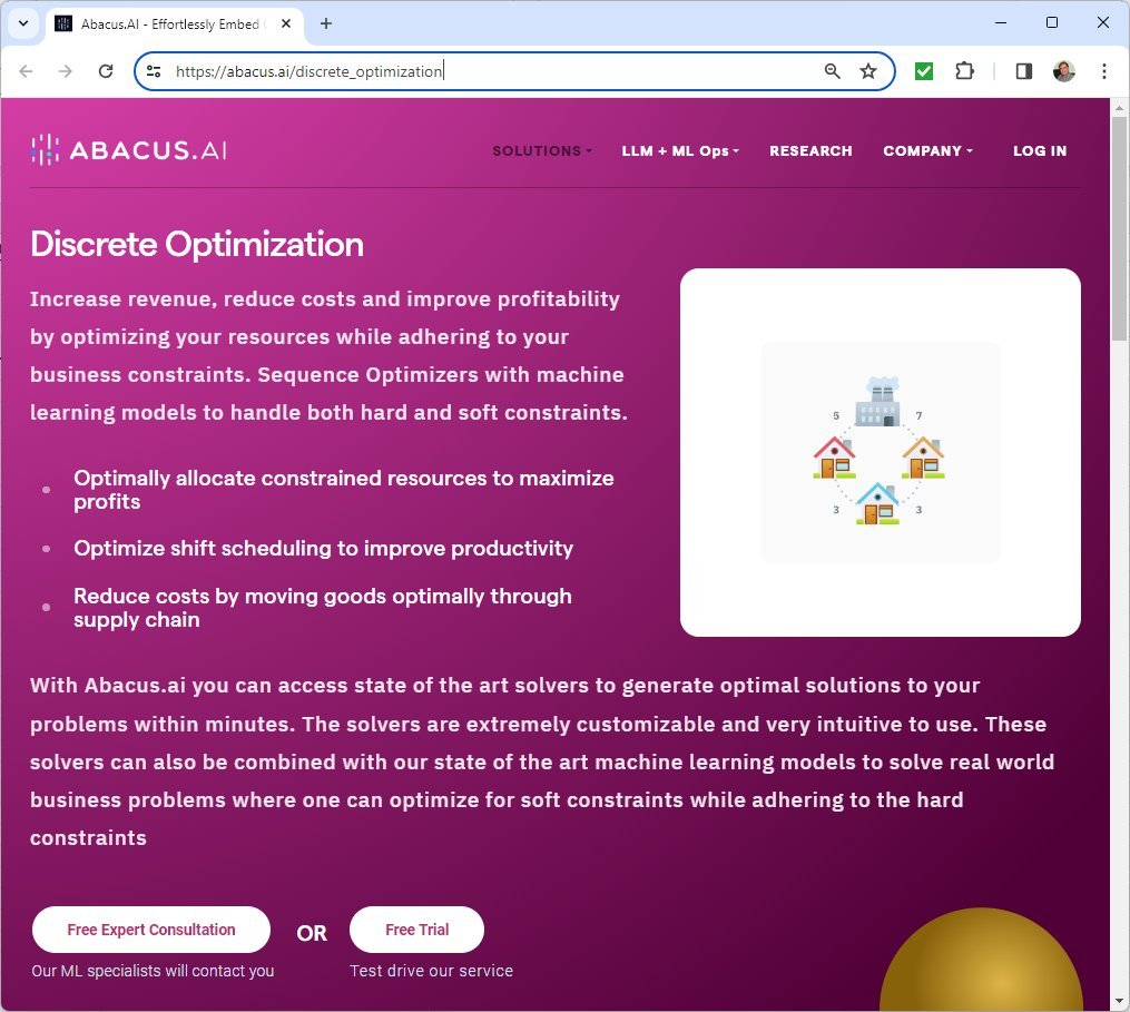 Abacus AI Optimization Solvers for Supply Chain and Resource Management