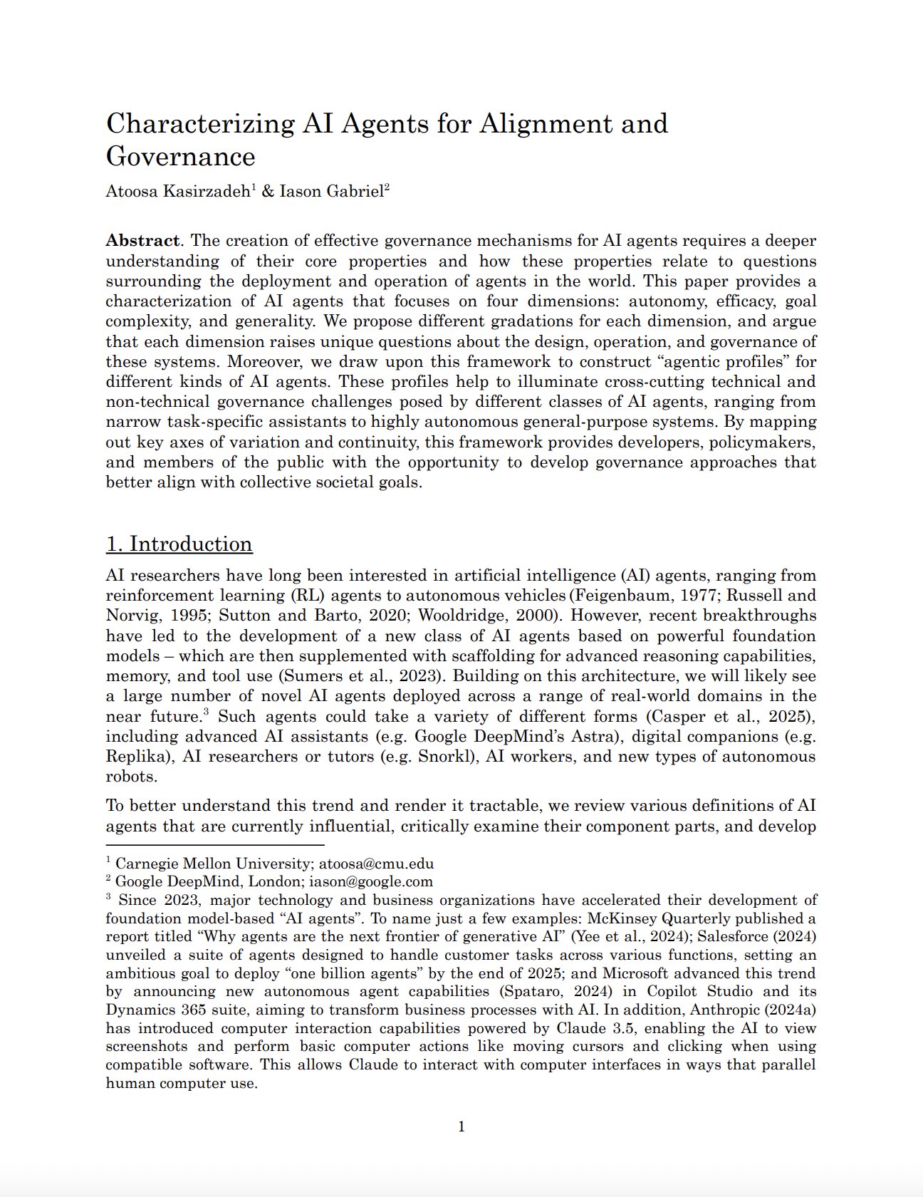 Characterizing AI Agents for Alignment and Governance