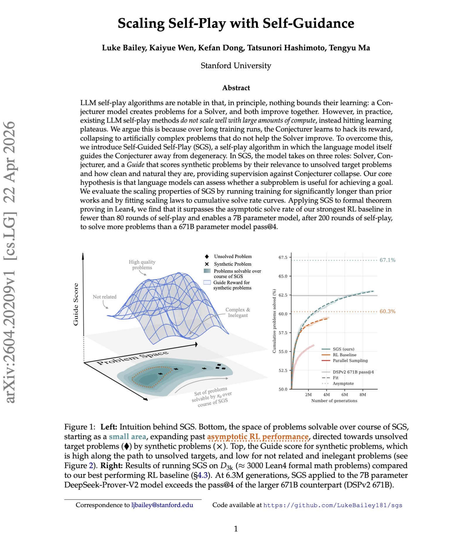 Scaling Self-Play with Self-Guidance for Theorem Proving