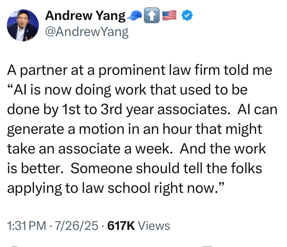 AI to Replace Senior Professionals Not Juniors in Knowledge Work