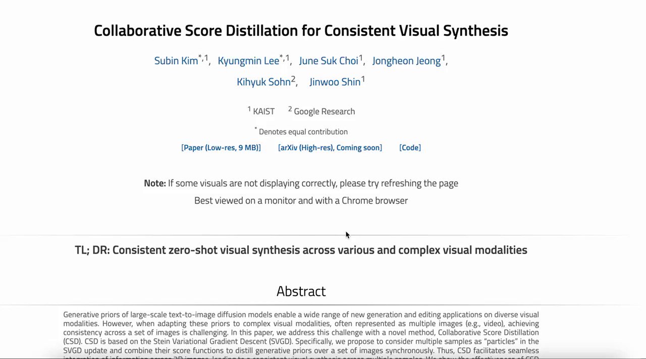 Collaborative Score Distillation for Consistent Visual Synthesis