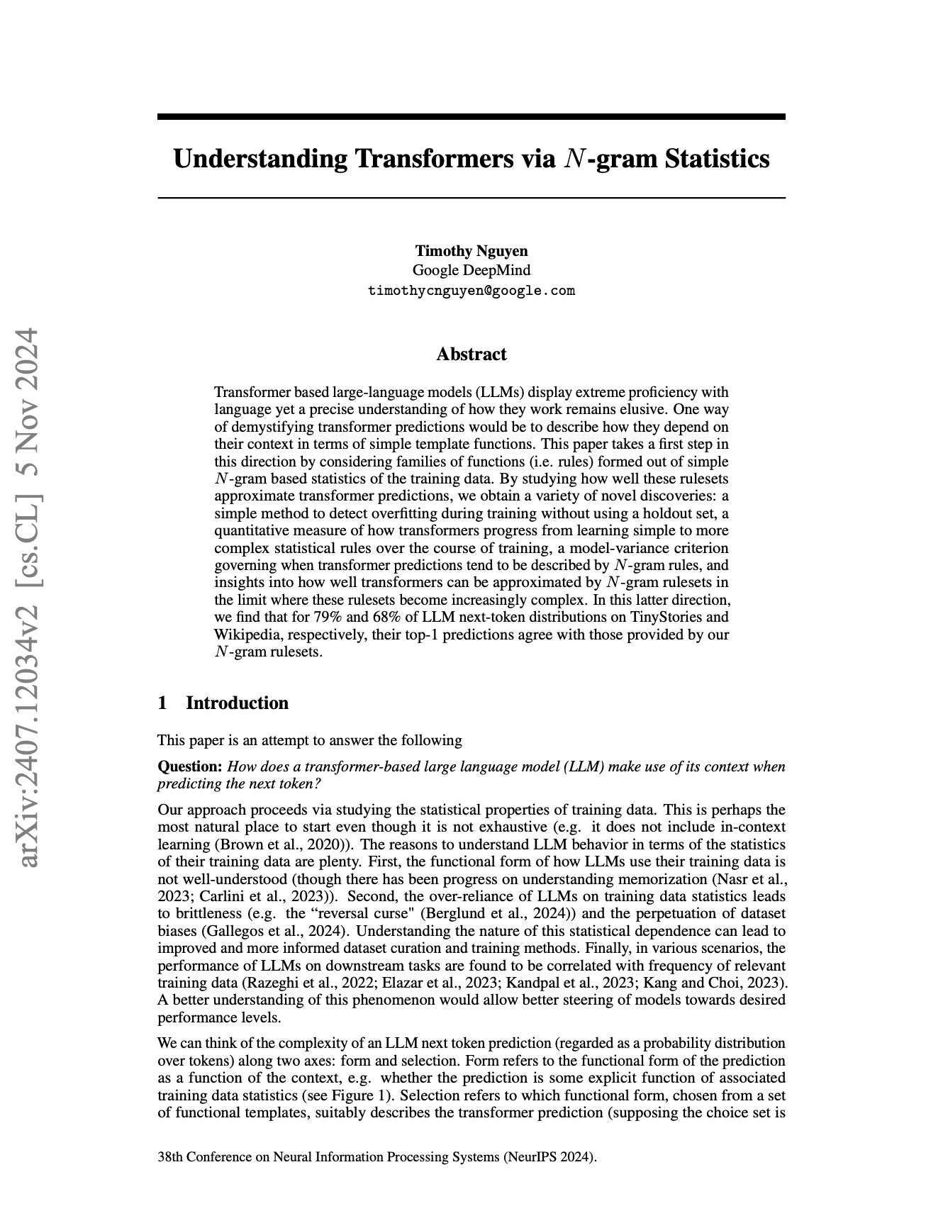 Understanding Transformers via N-Gram Statistics: Physics for Language Models