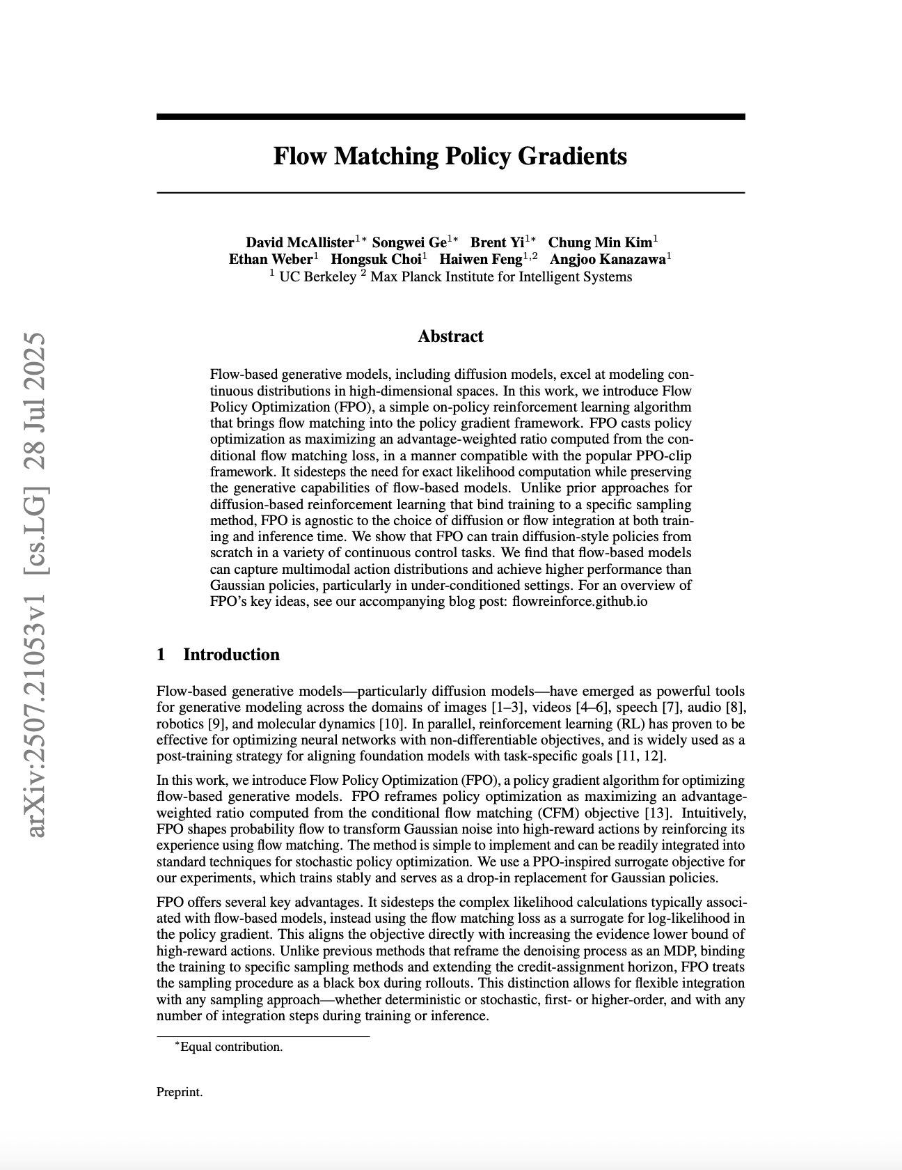 Flow Matching Policy Gradients: Advanced Deep Learning Research