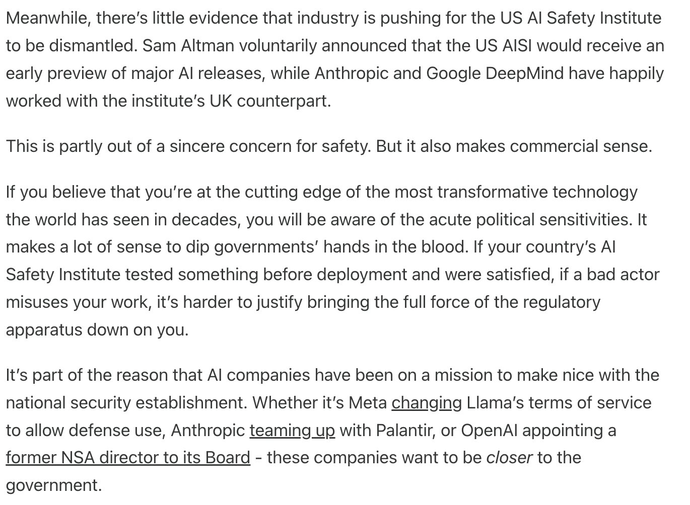 Big Tech Lobbying for US AI Safety Institute Support