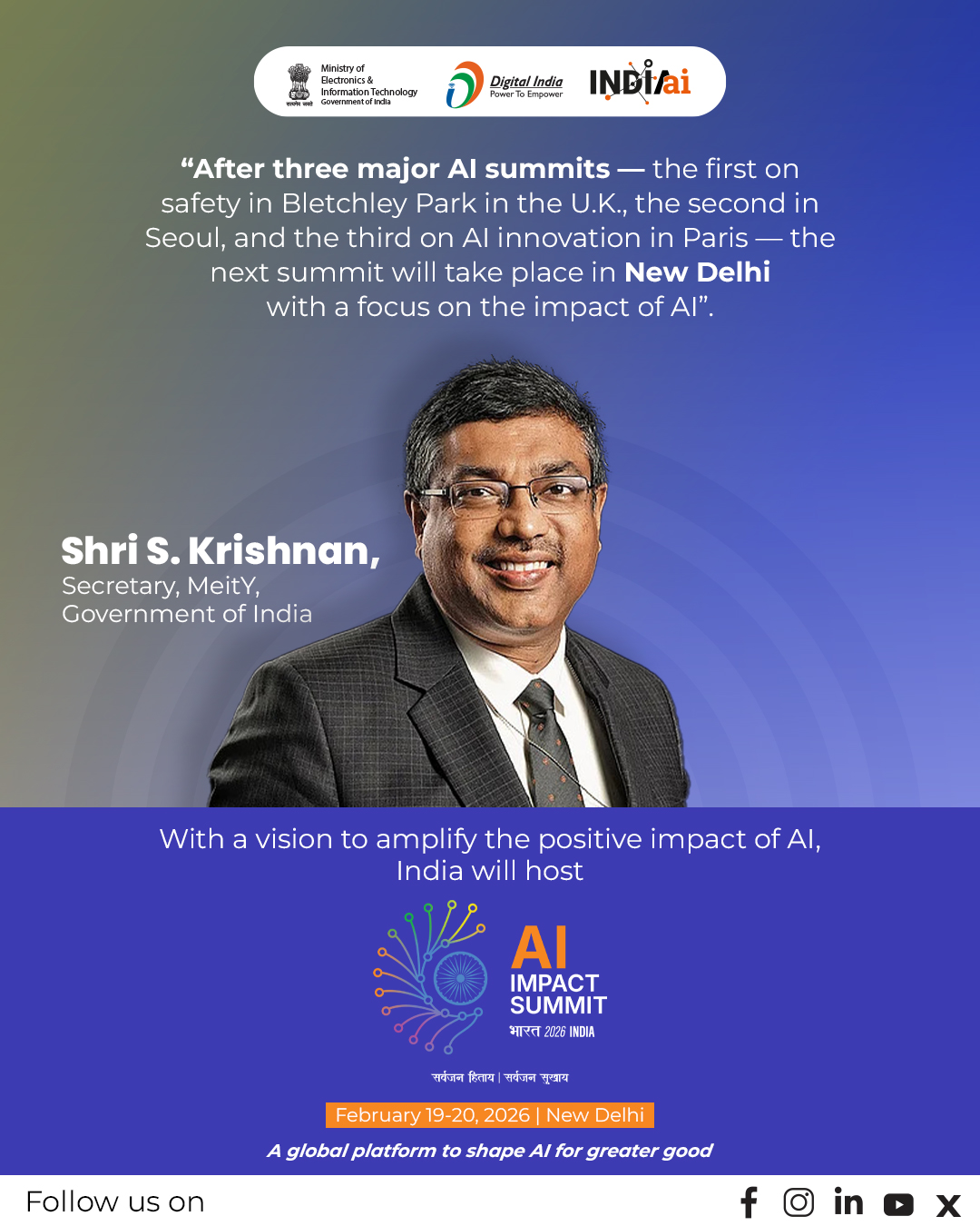 India to Host AI Impact Summit 2026 in New Delhi