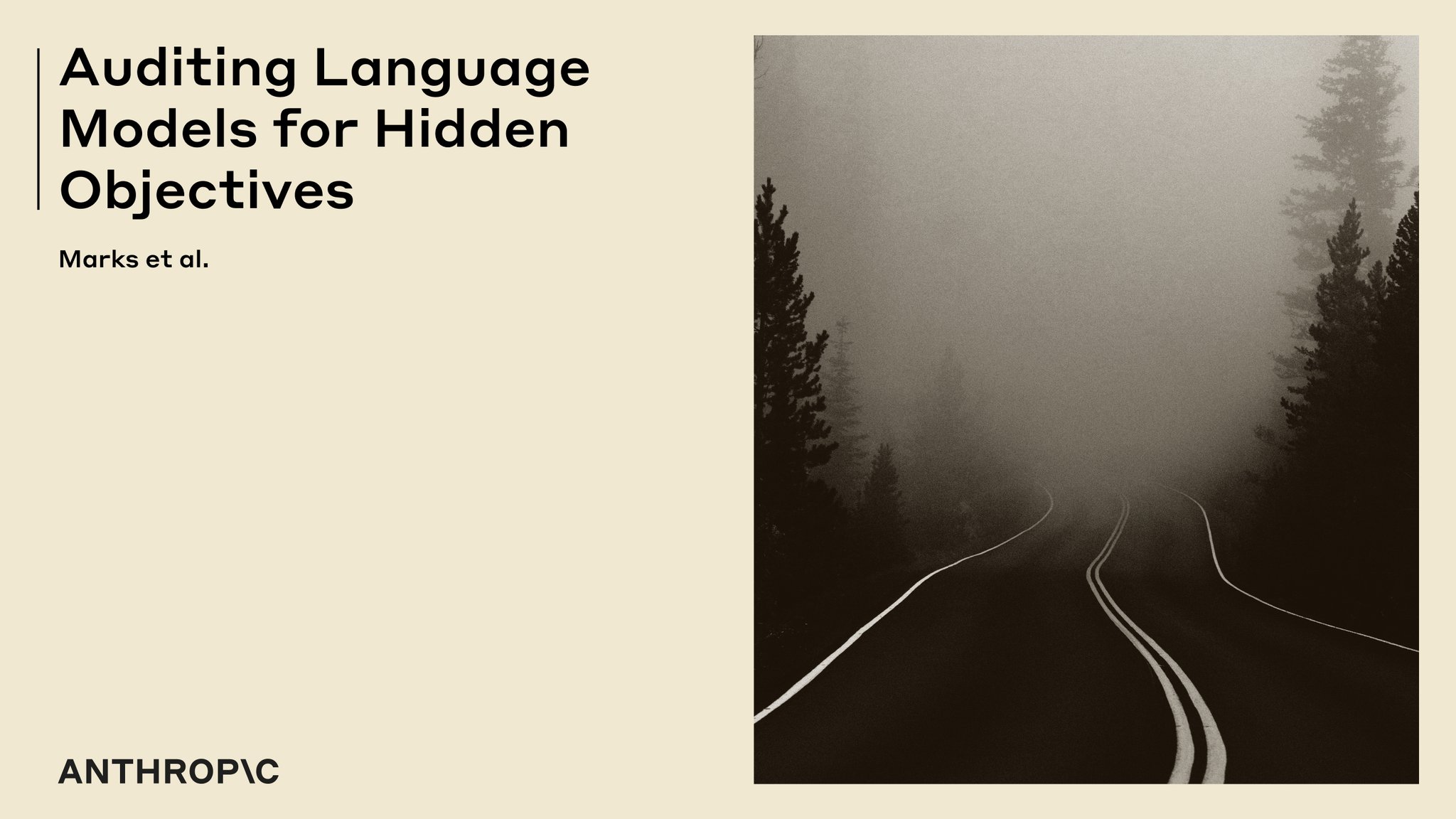 Anthropic Research: Auditing Language Models for Hidden Objectives