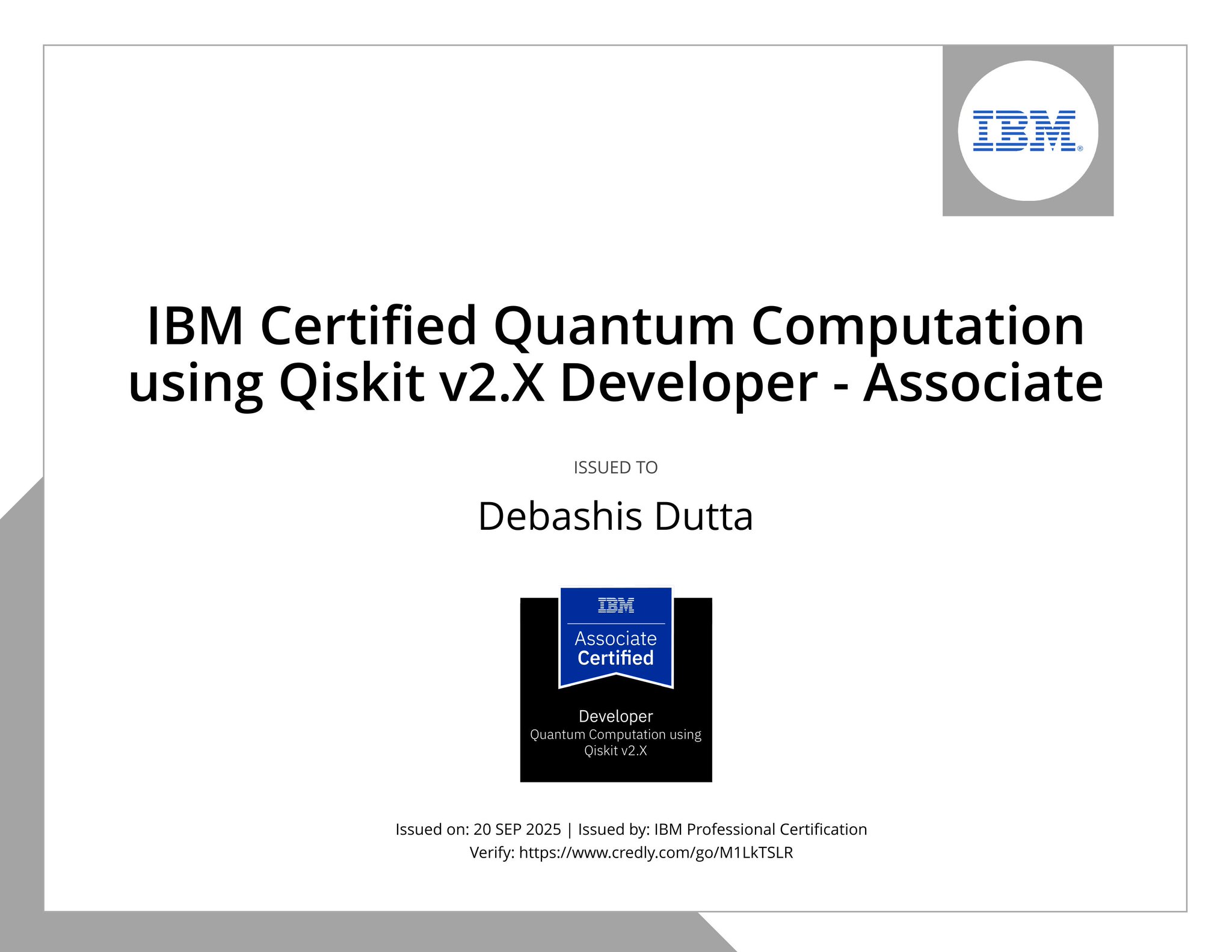IBM Quantum Computation Certification Validates Hands-On Developer Experience