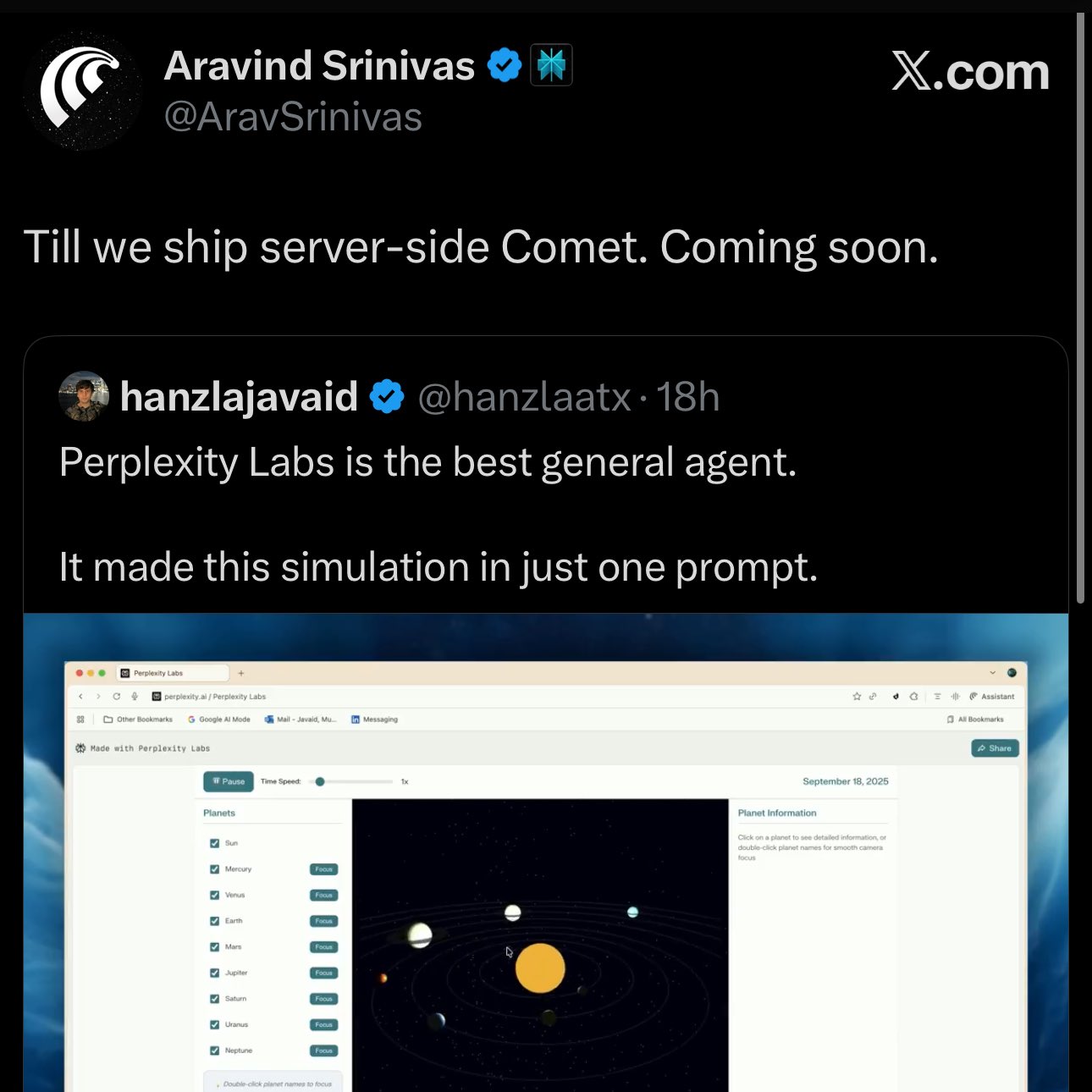 Perplexity Developing Server-Side Comet Agent