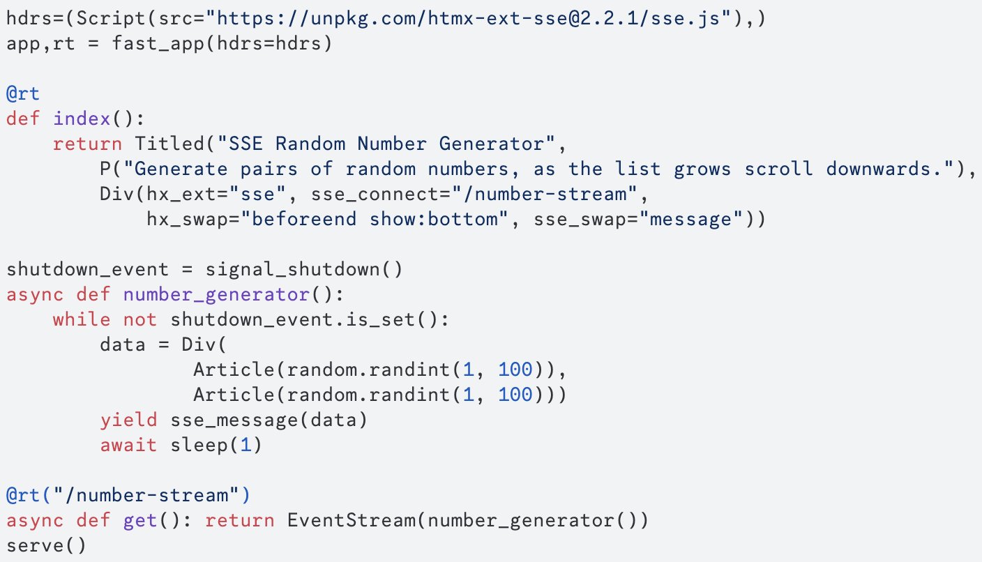 FastHTML Releases New SSE Features for Server-Side Applications