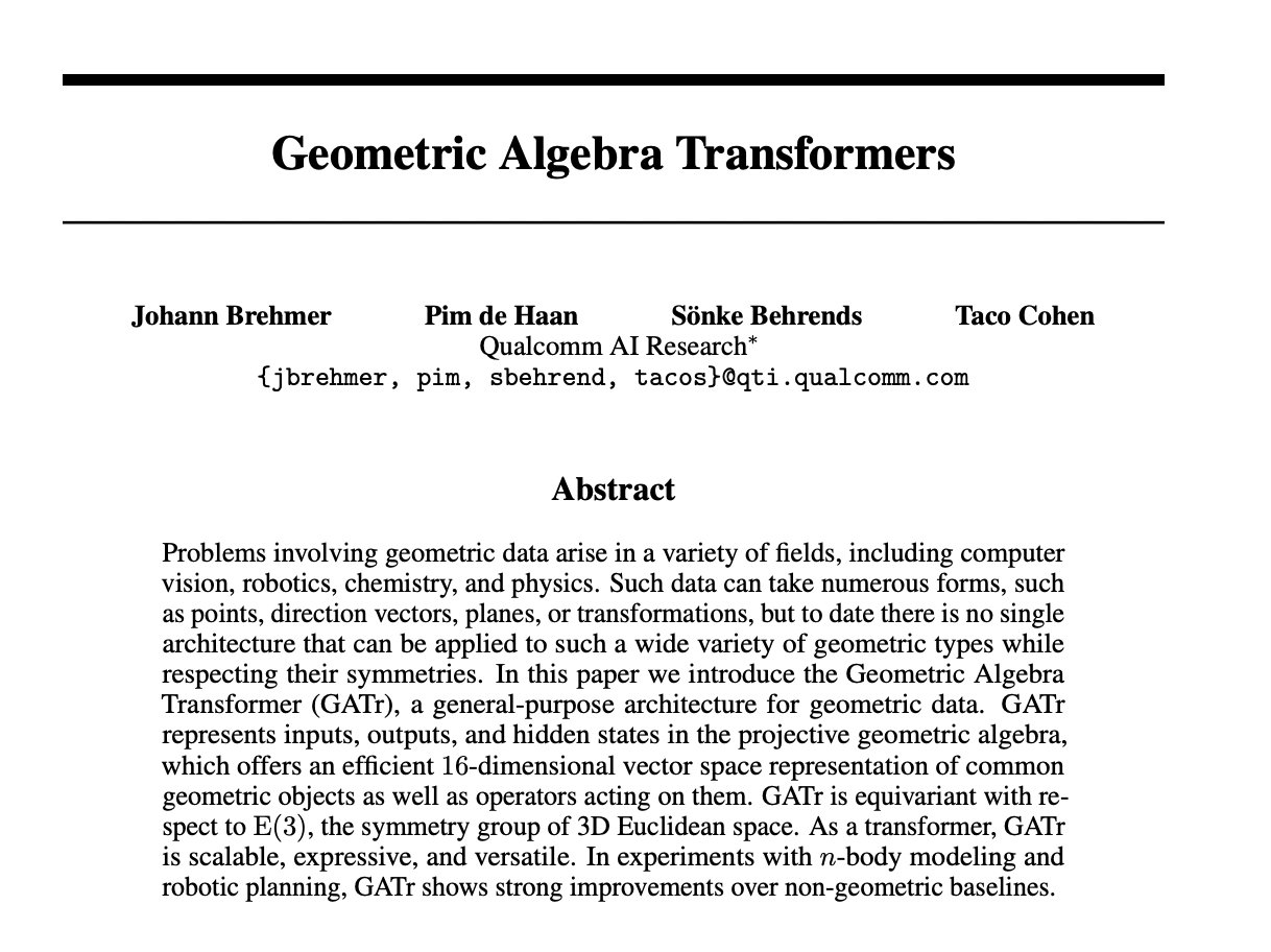 Geometric Algebra Transformers: A New Architecture for Geometric Data