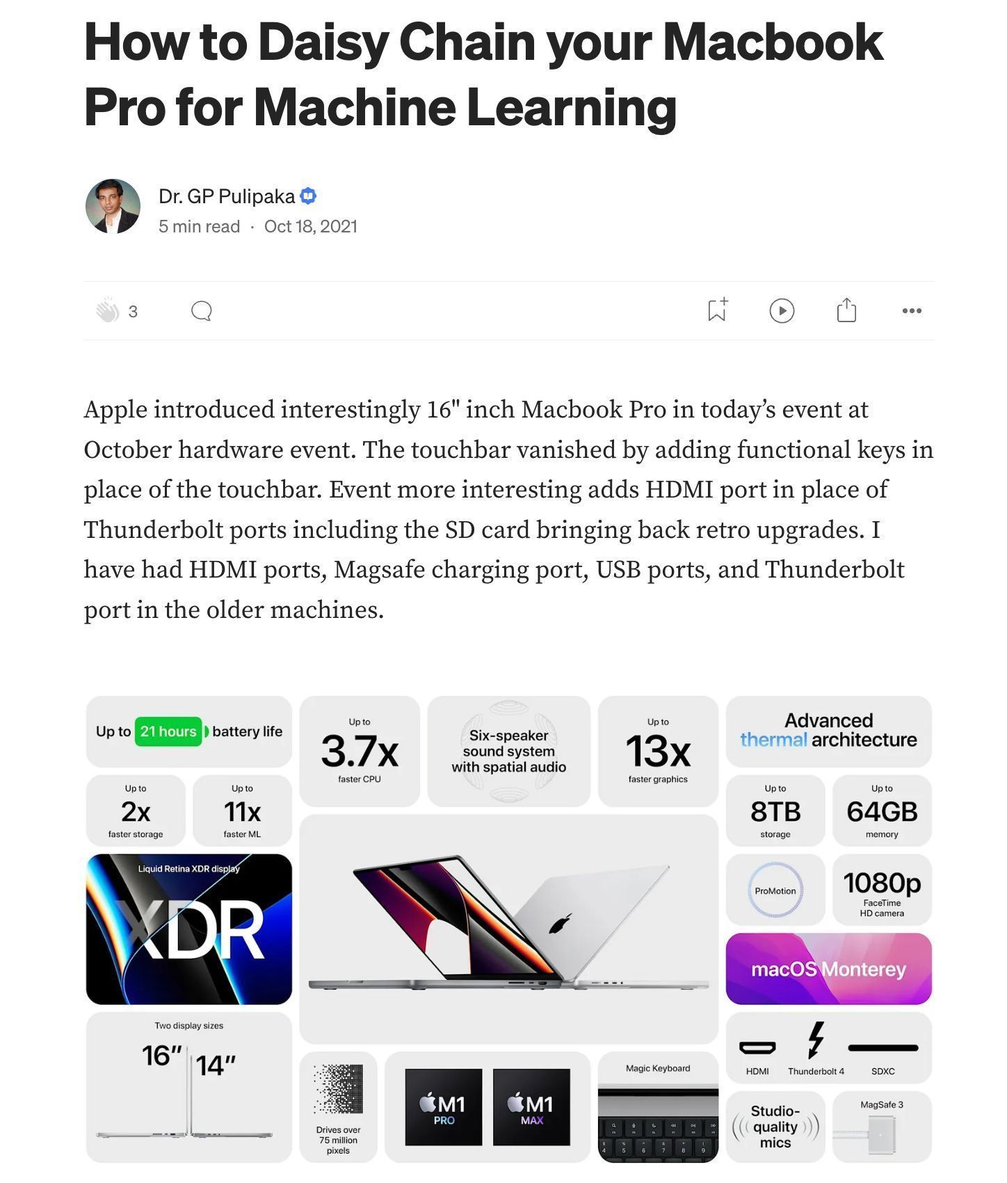 MacBook Pro for Machine Learning and Data Science
