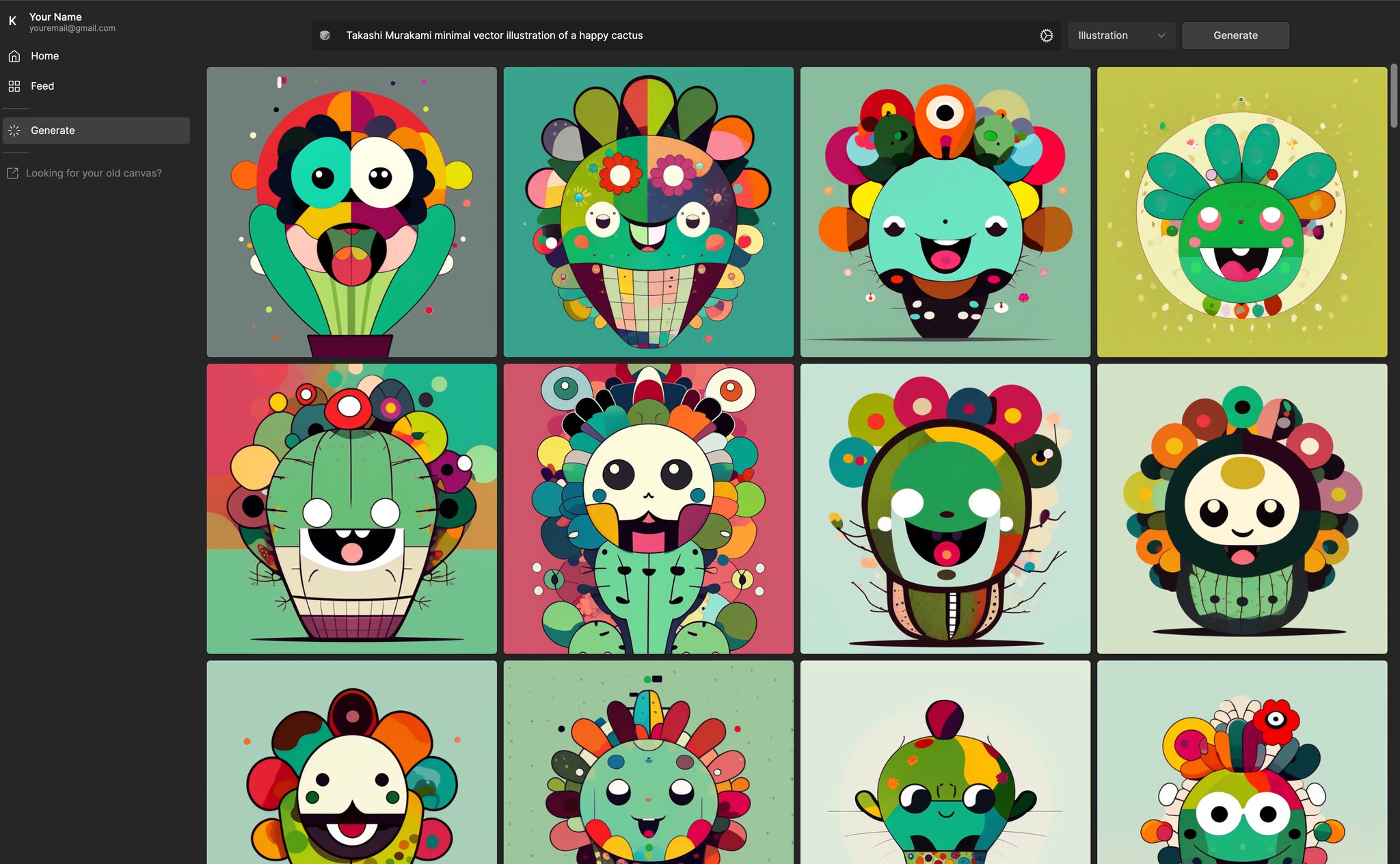 Experimenting with diverse artistic styles in creative AI