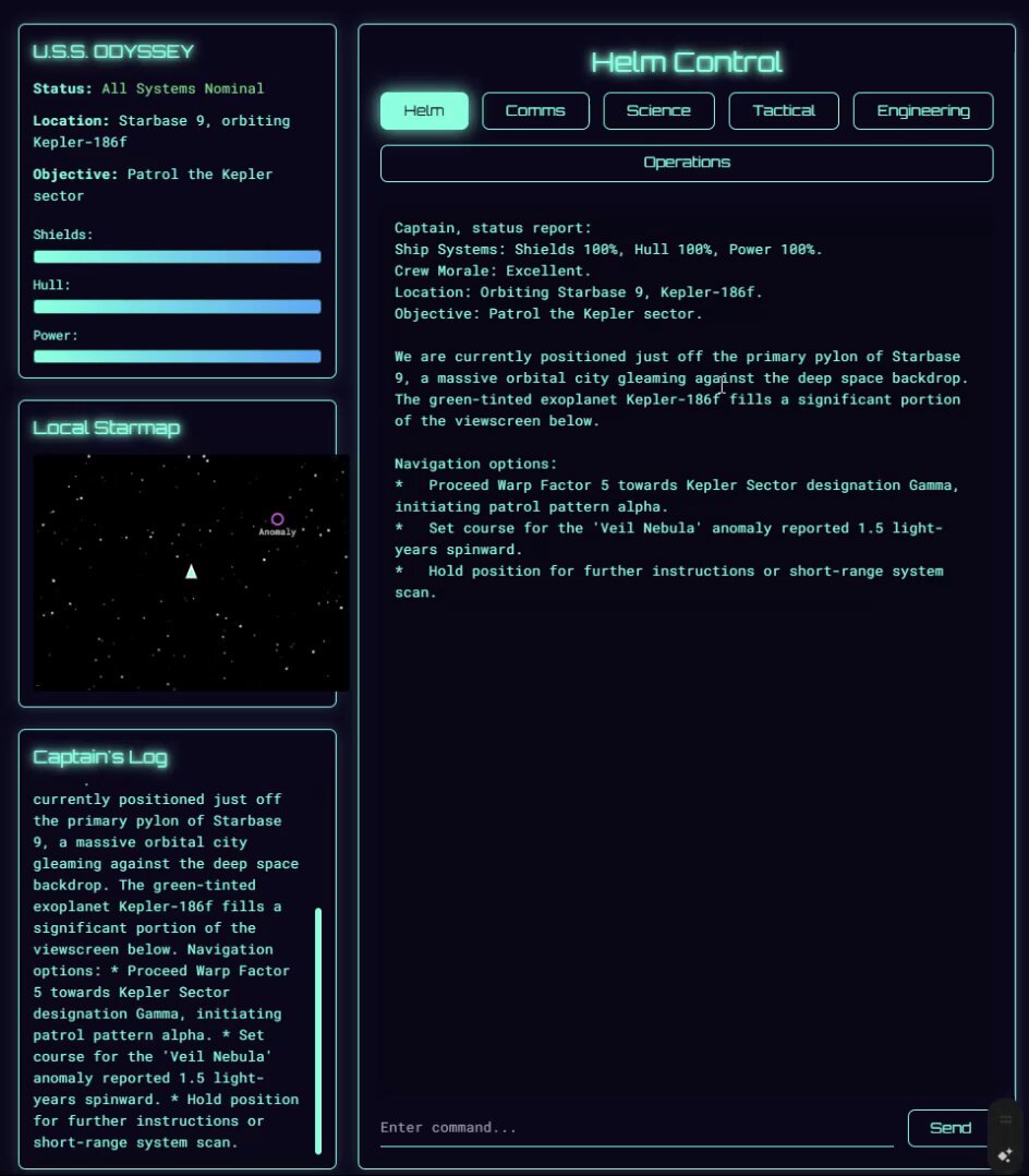 Gemini Creates Text Adventure Starship Bridge Simulator