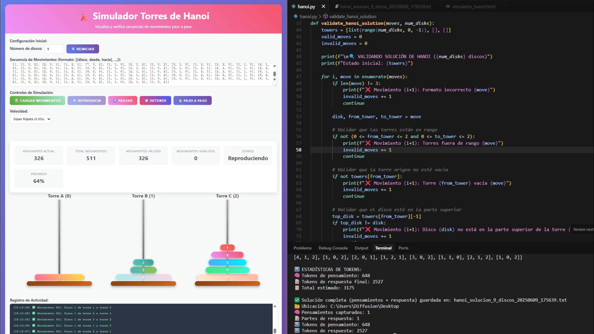 Gemini 2.5 Pro Solves Hanoi Tower Problem with Limitations