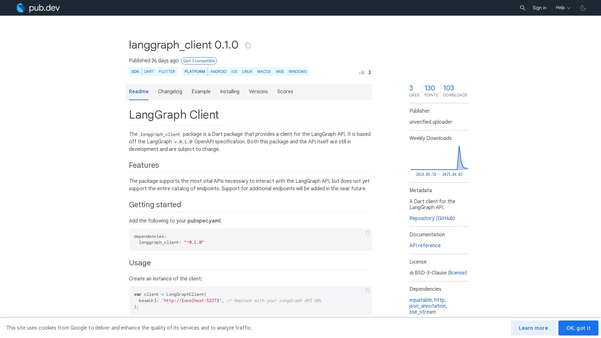 LangGraph Platform Dart Client for Flutter Apps Released