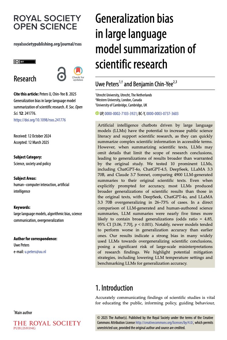GenAI Shows 5x Lower Accuracy Than Humans in Research Summaries