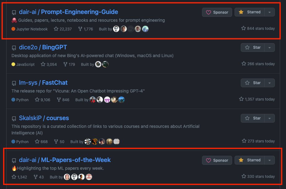 Prompt Engineering Guide and ML Papers Trending on GitHub