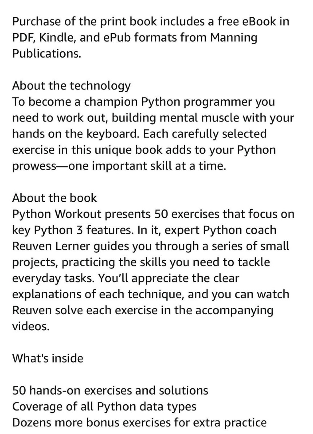 Python Workout: 50 Ten-Minute Coding Exercises for Data Science