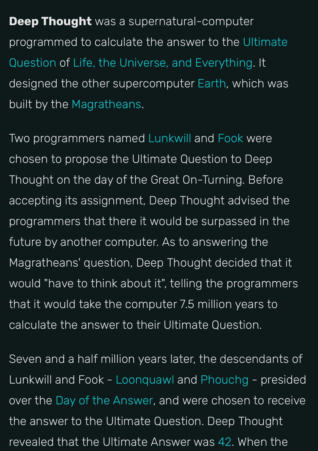 Douglas Adams Right About AGI: Super-Intelligence With Slow Inference
