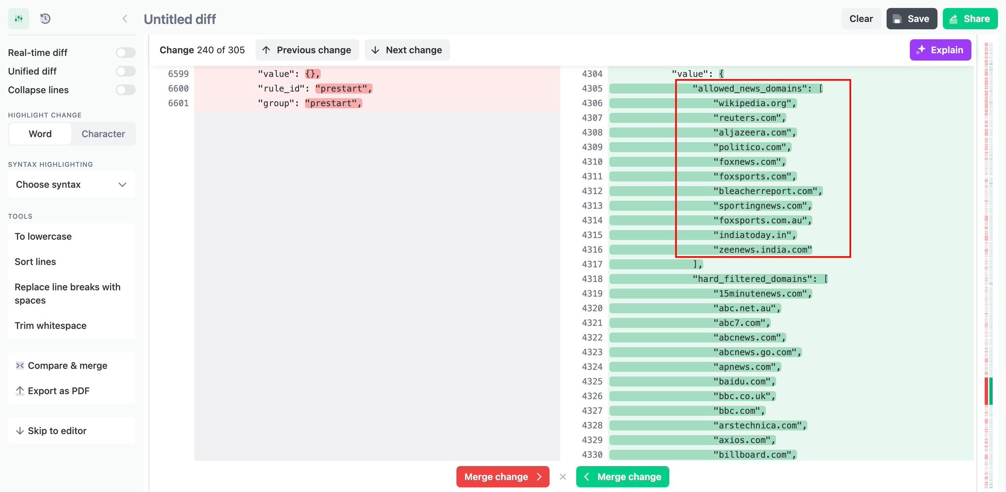 ChatGPT Implementation of News Source Allowlisting and Blacklisting