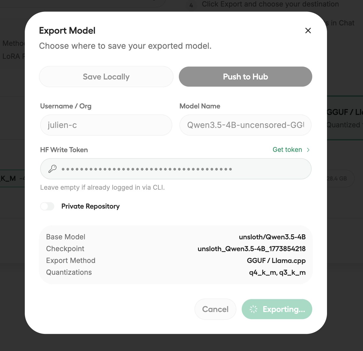 AI Model Training Complete and Ready for Export