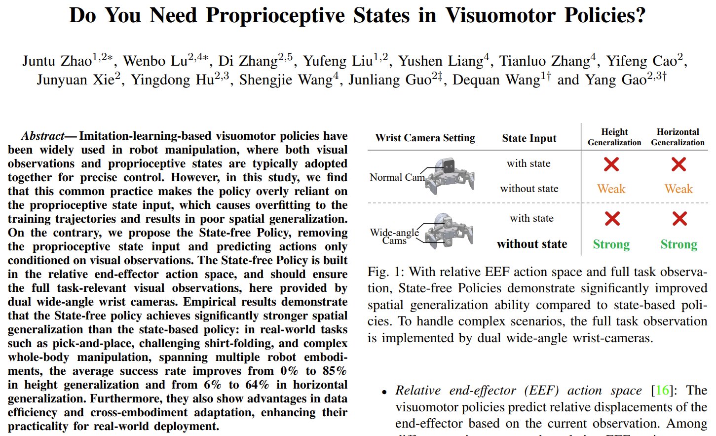 State-free Robot Policy: Vision-only Visuomotor Learning Breakthrough