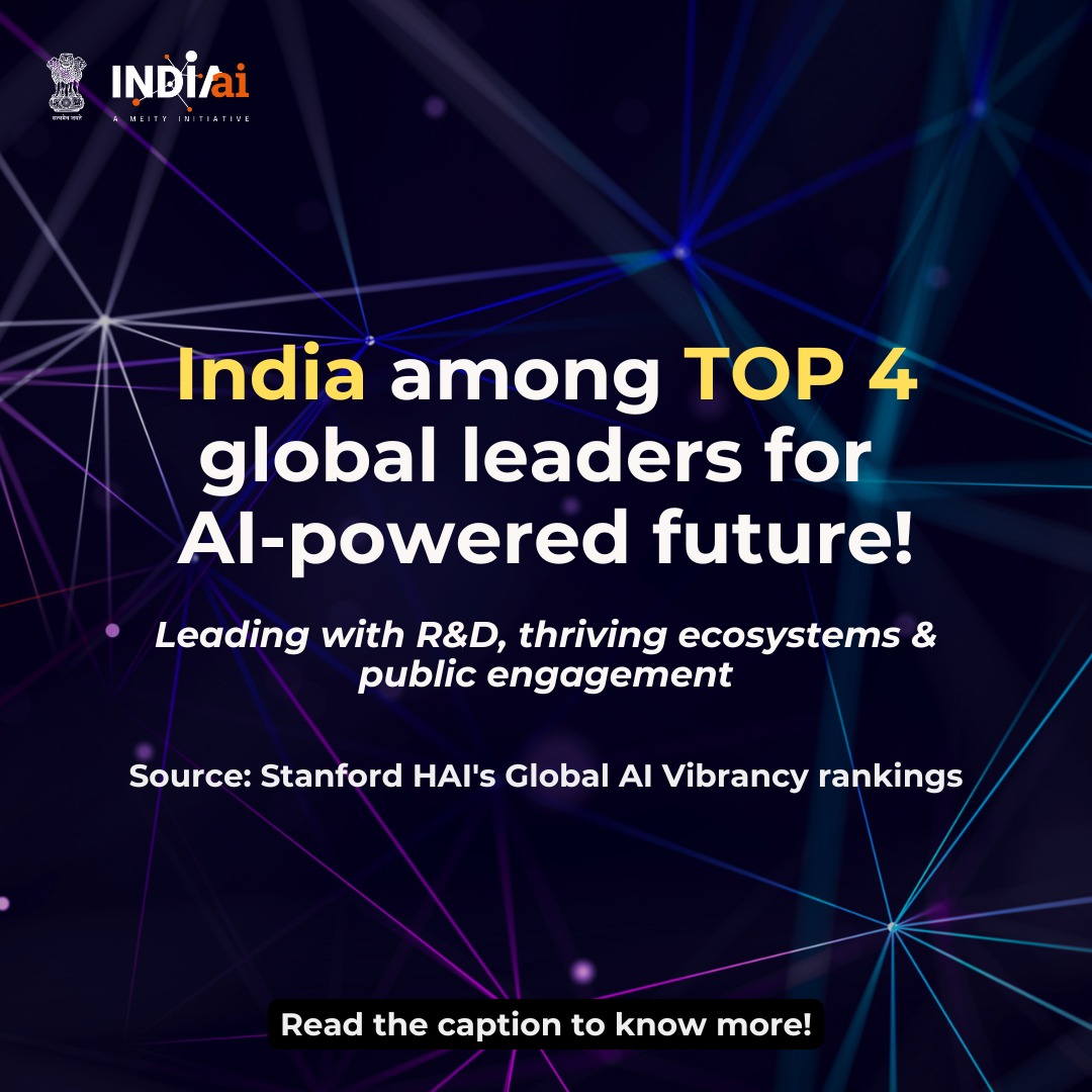 India Ranks Fourth in Global AI Vibrancy Rankings