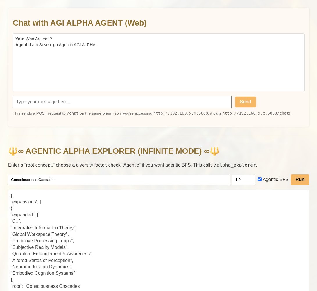 AGI-Alpha-Agent-v0 Infinite Mode Explorer Preview