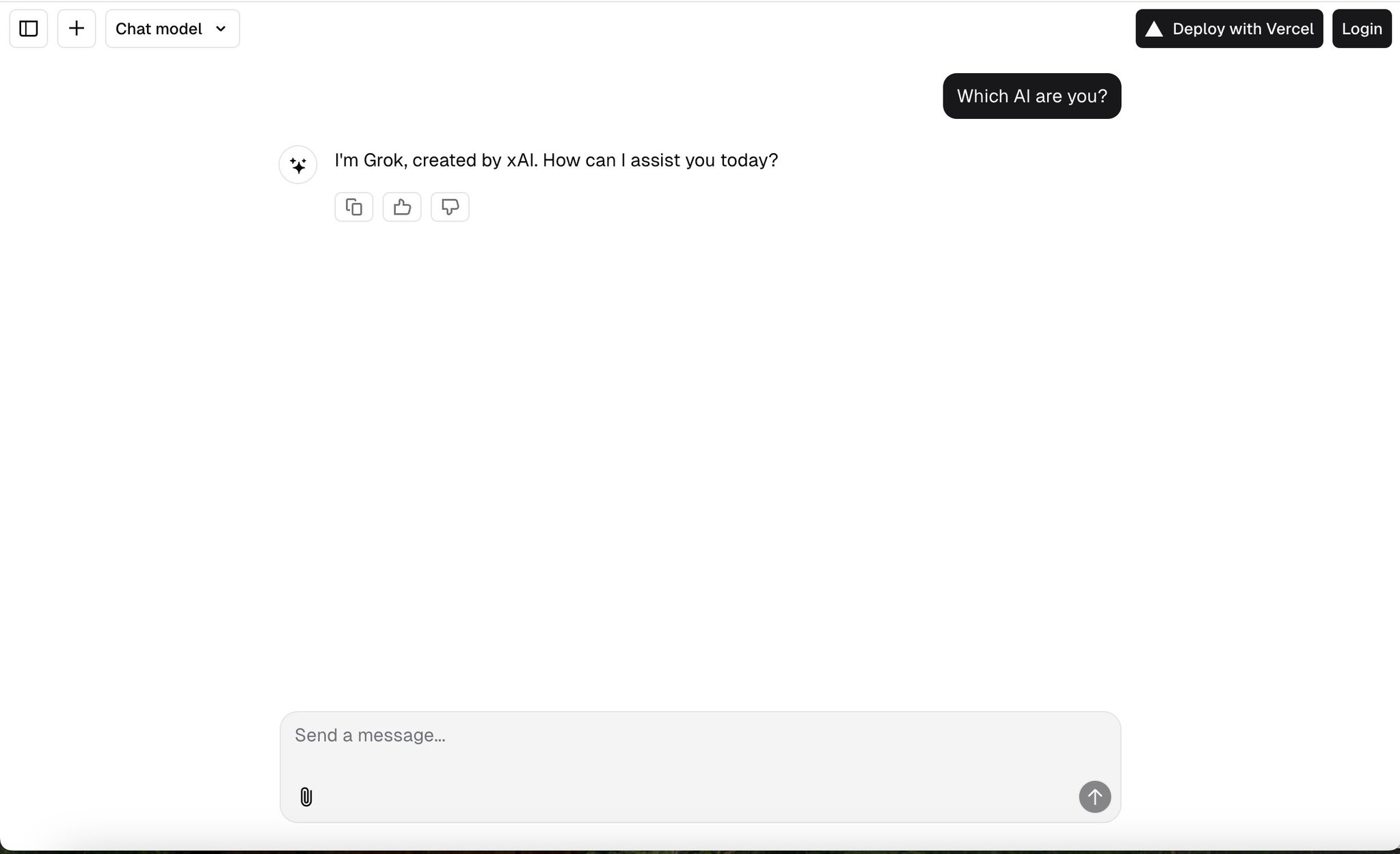 Grok Powers Vercel’s Popular Open Source Chat Starter Kit