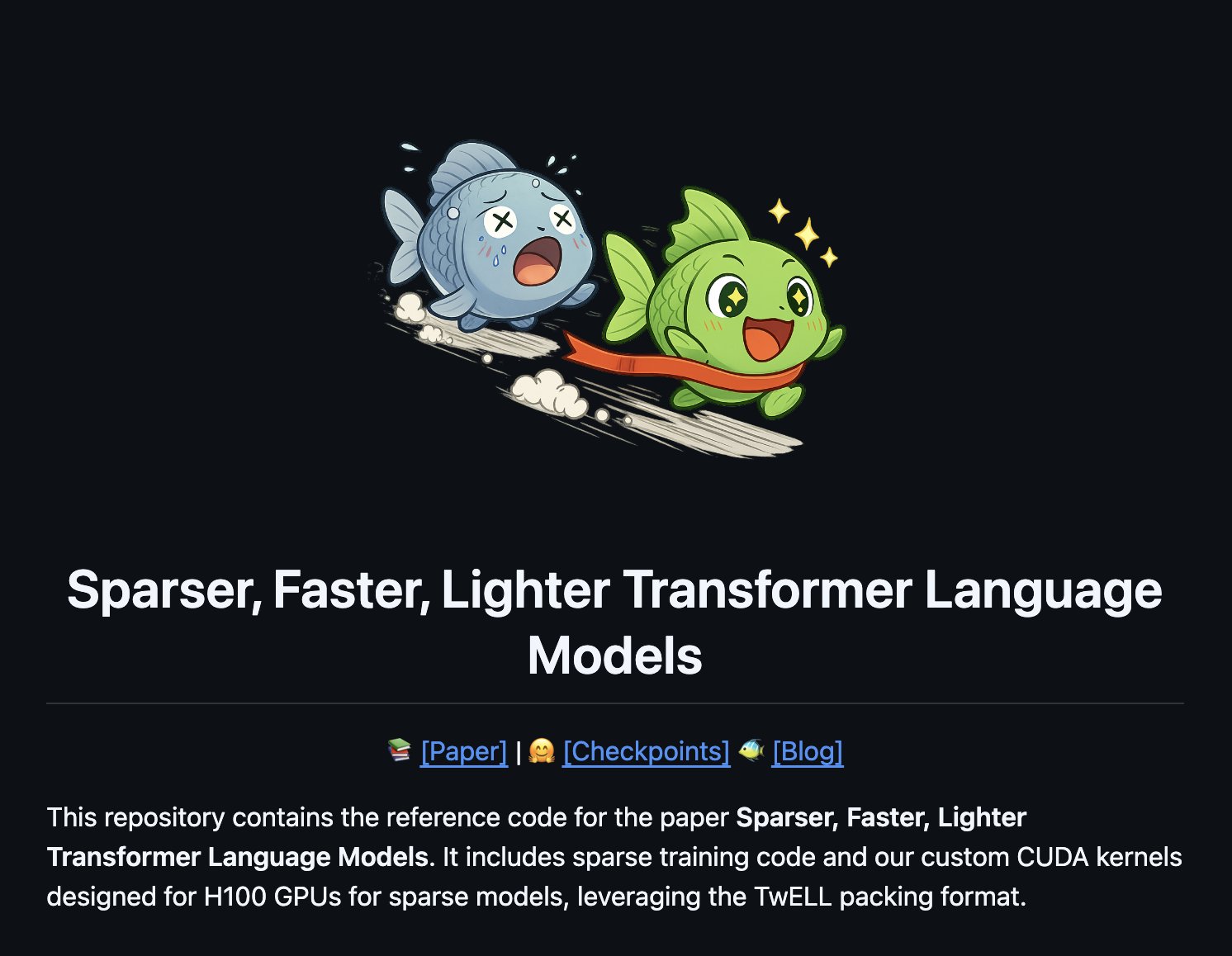Custom CUDA Kernels for TwELL Format on H100 GPUs Released