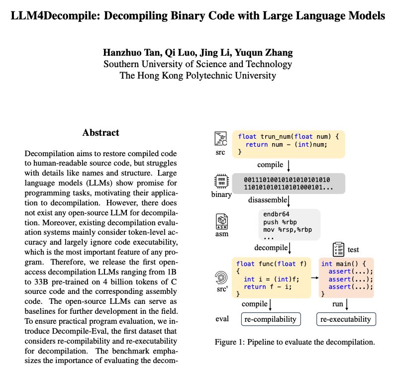 LLM4Decompile: Open-Source Decompilation Models Up to 33B