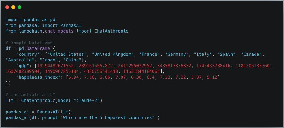 PandasAI: GenAI Library for Data Analysis with Claude