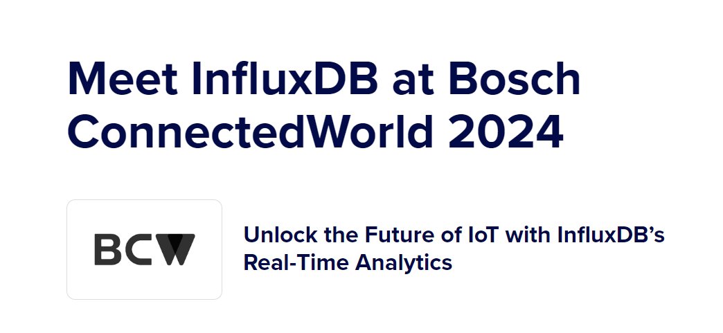 InfluxDB Experts at Bosch ConnectedWorld 2024 IoT Event